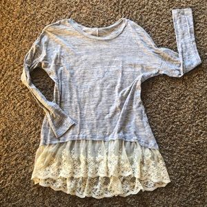 Great condition long sleeve shirt with lace bottom